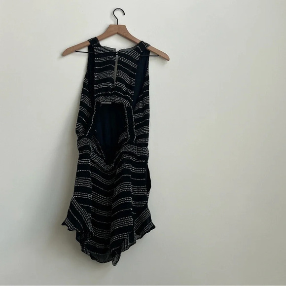 IRO Bing Black silver striped v-neck Cutout sleeveless short romper NWT 36 - Picture 15 of 16